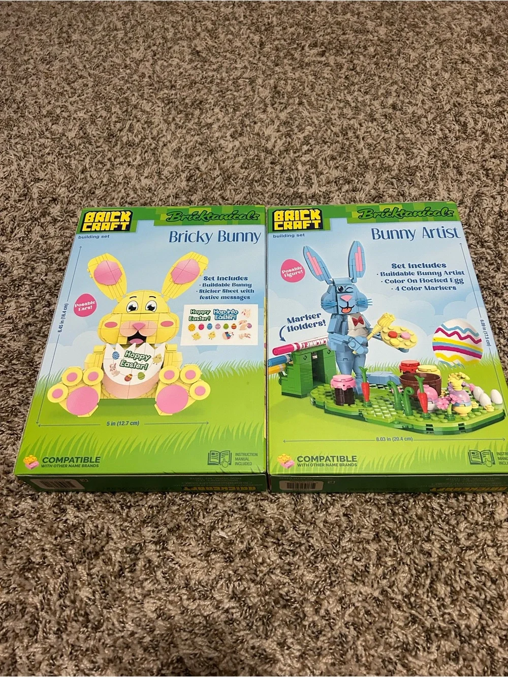 Brick Craft Bricky Bunny & Bunny Artist Building Set - Yellow & Blue